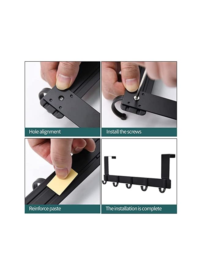 The Bros Over The Door Hook Hanger, Heavy-Duty Over Door Hanger - 5 Hooks, Space Saving Over Door Organizer Rack for Hanging Coat, Towel, Bag, Robe (1) - Image 2