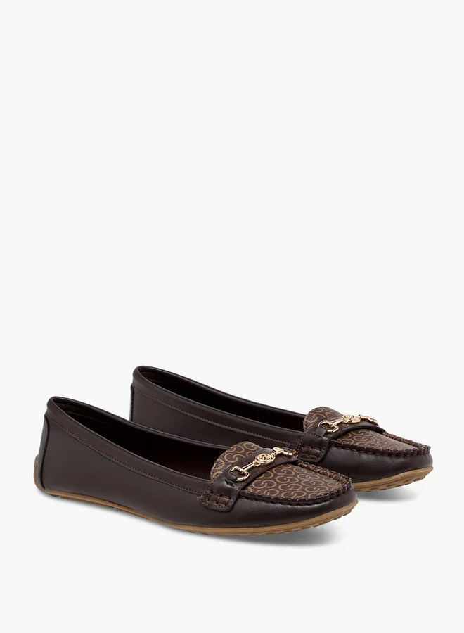 سيليست Women's Monogram Print Slip-On Loafers