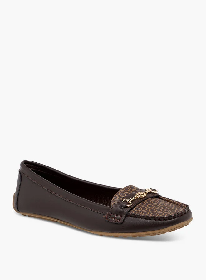 سيليست Women's Monogram Print Slip-On Loafers