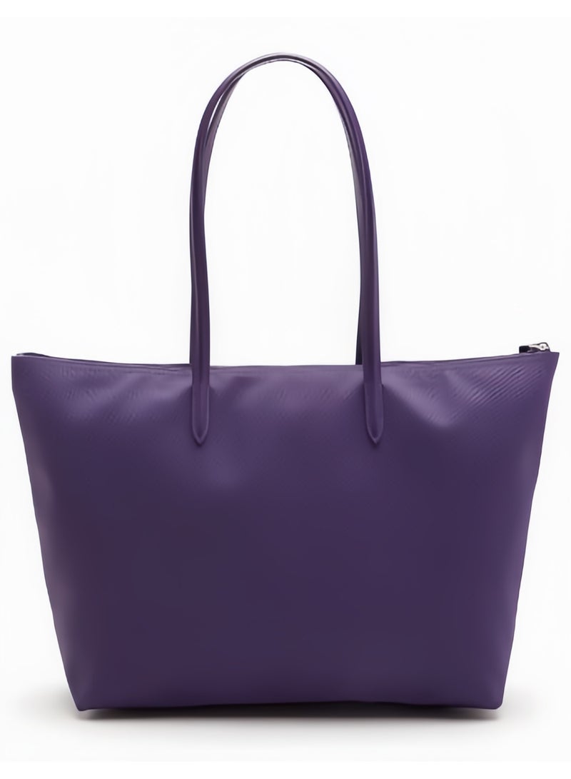 لاكوست حقيبة لوي كوت نسائية L12.12 Concept للأزياء متعددة الاستخدامات بسعة كبيرة، حقيبة يدوية أو على الكتف كبيرة الحجم بسحاب، باللون البنفسجي، 35 سم * 30 سم * 14 سم - Image 5