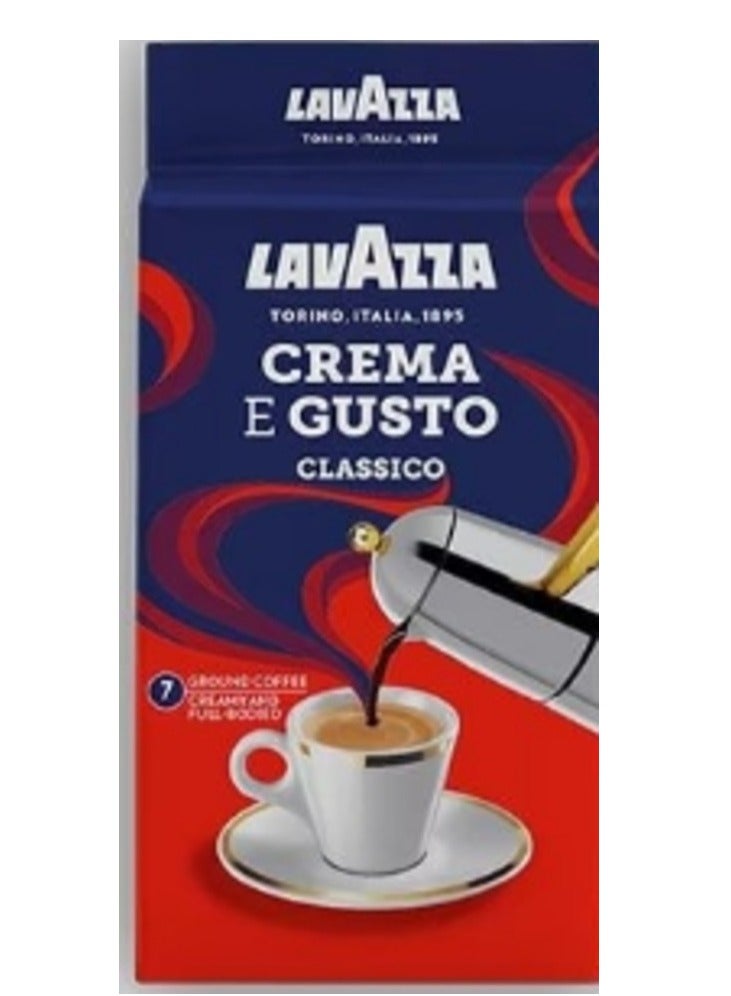 Lavazza coffee blend crema e gusto classico arabica & robusta  dark roast, 250 g