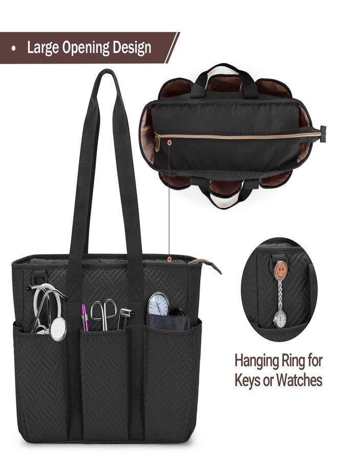 Fasrom Nurse Tote Bag for Work Nurses, Clinical Bag for Nursing Students and Home Health Care Staff, Black (Empty Bag Only) - Image 5