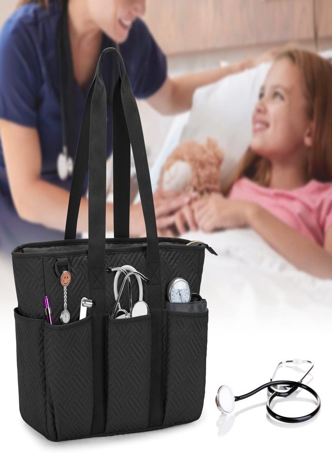 Fasrom Nurse Tote Bag for Work Nurses, Clinical Bag for Nursing Students and Home Health Care Staff, Black (Empty Bag Only) - Image 3