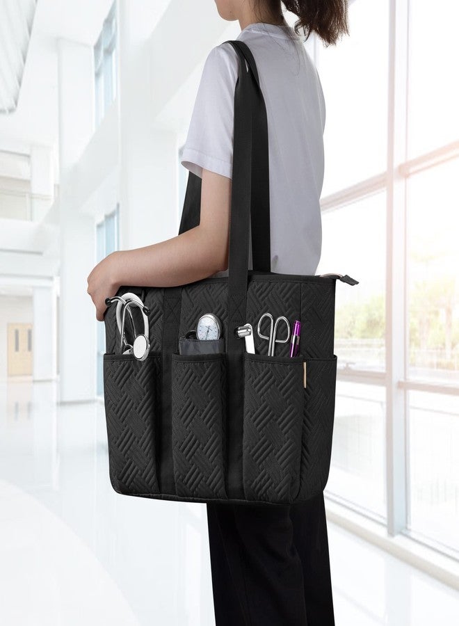 Fasrom Nurse Tote Bag for Work Nurses, Clinical Bag for Nursing Students and Home Health Care Staff, Black (Empty Bag Only) - Image 2