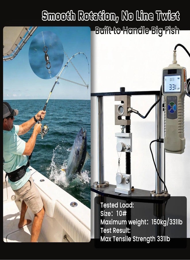 مجموعة FishTrip من 30 قطعة من حلقات دوارة لصيد الأسماك بمحامل كروية، مقاس 0#-10#، مزودة بحلقة لحام صلبة من الفولاذ المقاوم للصدأ، مناسبة للمياه المالحة والعذبة، عالية القوة (مقاس 3). - Image 3