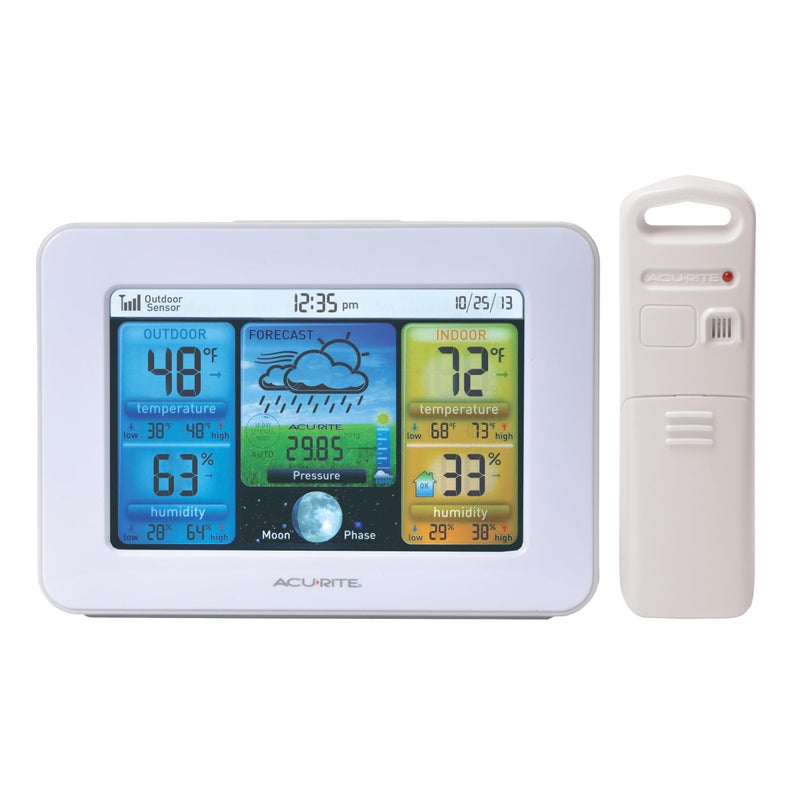 AcuRite 02041M Color Weather Station with Forecast, Temperature, Humidity,White - Image 5