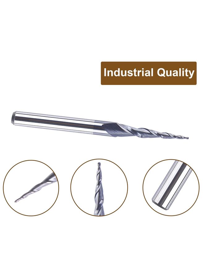 5PCS Tapered Ball Nose Carving End Mill 4MM Shank 0.25MM Radius 0.5MM Diameter Tips 3D Woodworking Tool CNC Router Bits - Image 3