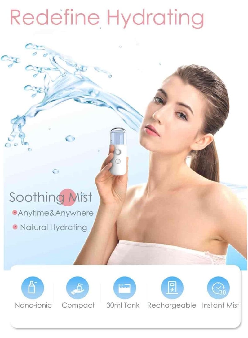 USB Rechargeable Nano Facial Mister – Mini Face Steamer 30ml, Handy Moisturizing Mist Sprayer, Eyelash Extension Safe, Portable Skincare Device, Random Color - Image 3