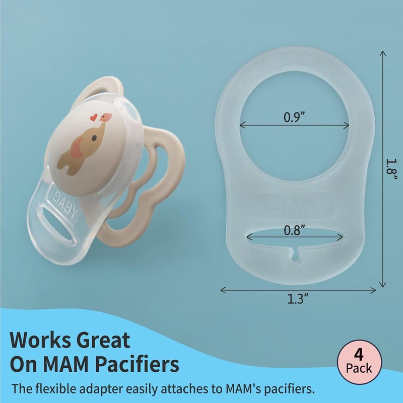 PUTSKA Pacifier Silicone Adapter Rings for Pacifier Holder and Clip MAMCompatible - Image 2