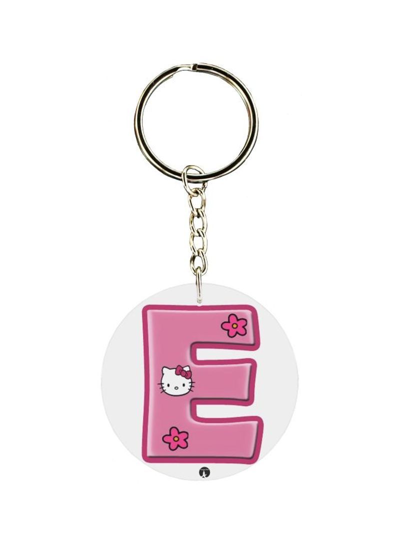 Alphabet E Kitty Cartoon Themed Keychain