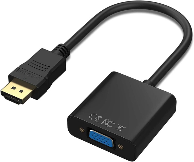 Tobo HDMI to VGA, Gold-Plated HDMI to VGA Adapter (Male to Female) Compatible with Computer, Desktop, Laptop, PC, Monitor, Projector, HDTV and More Black (TD-475H) - Image 1