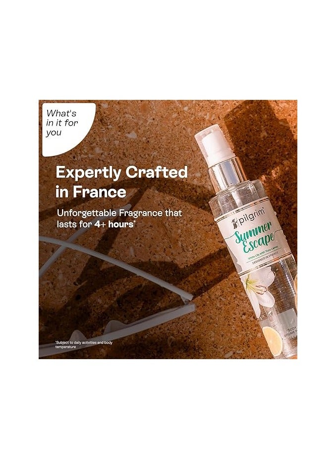 PILGRIM Summer Escape Body Mist White Lily With Yuzu Lemon Citrus Body Mist for Women Long Lasting 150 Ml - Image 3