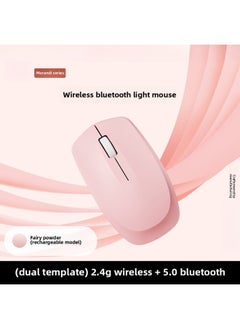 Wireless Mouse Bluetooth Rechargeable Silent Silent Students Office Workers Office Notebook Desktop Computer Universal-Color:Fairy Pink + Bluetooth Charging Version [free Cute Mouse Pad* Sticker] - Official Authentic [2-year Warranty]