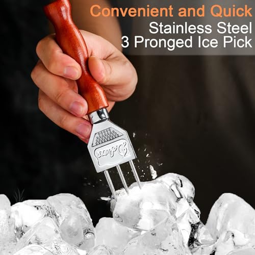 SuproBarware Ice Pick set of 2-7.24 Inch and 6.8Inch Stainless Steel Ice Crusher with Wood Handle, Japanese Style Ice Chipper Ideal for Bars and Home - Image 4