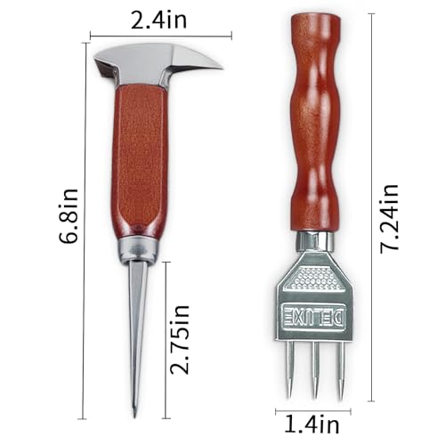 SuproBarware Ice Pick set of 2-7.24 Inch and 6.8Inch Stainless Steel Ice Crusher with Wood Handle, Japanese Style Ice Chipper Ideal for Bars and Home - Image 2