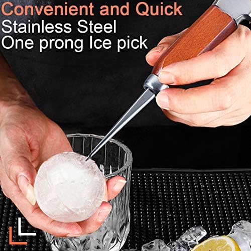 SuproBarware Ice Pick set of 2-7.24 Inch and 6.8Inch Stainless Steel Ice Crusher with Wood Handle, Japanese Style Ice Chipper Ideal for Bars and Home - Image 5