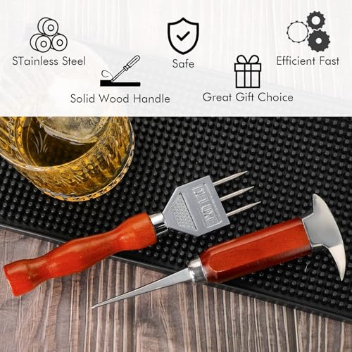 SuproBarware Ice Pick set of 2-7.24 Inch and 6.8Inch Stainless Steel Ice Crusher with Wood Handle, Japanese Style Ice Chipper Ideal for Bars and Home - Image 3
