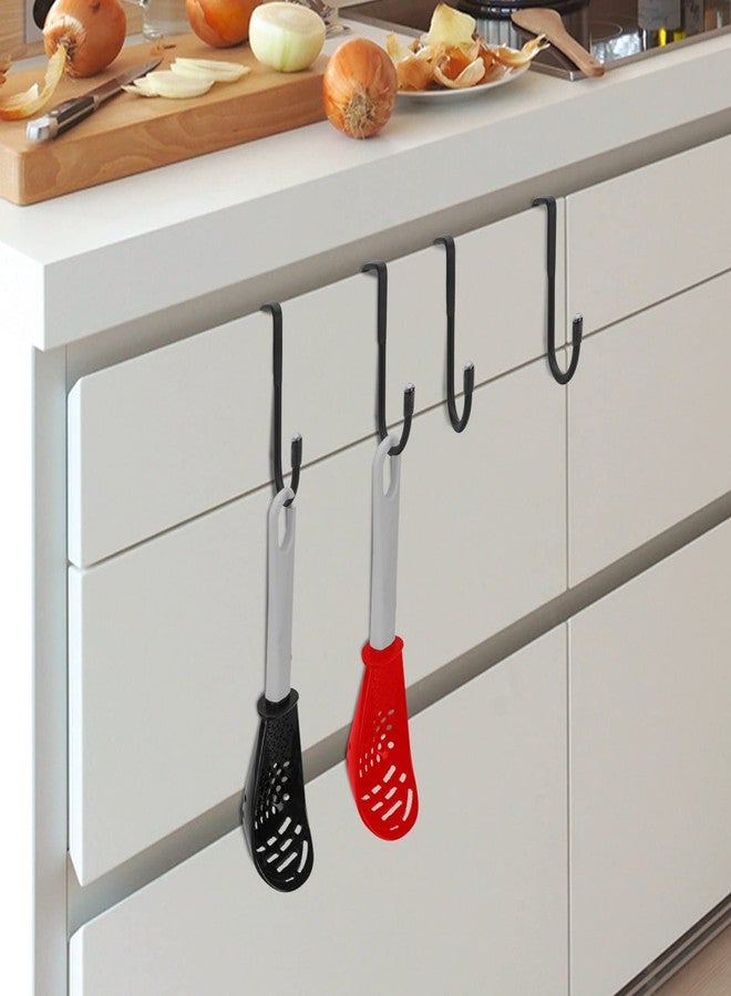 Tinfol 8 Pack Cabinet Door Hooks, Double S-Shaped Over Door Shower Hook, Stainless Steel Over Door Hook, for Kitchen, Bathroom, Closet, Cabinet Cupboard, Shower, Drawer, Wardrobe, Office (Black) - Image 5