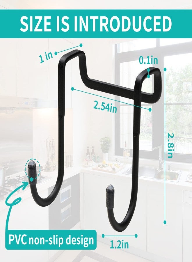 Tinfol 8 Pack Cabinet Door Hooks, Double S-Shaped Over Door Shower Hook, Stainless Steel Over Door Hook, for Kitchen, Bathroom, Closet, Cabinet Cupboard, Shower, Drawer, Wardrobe, Office (Black) - Image 2
