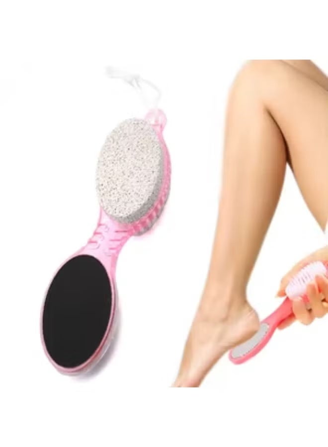 4 in 1 Multifunctional Pedicure Tool - Pumice Stone + Metal File + Sanding Board + Nail & Finger Cleaning Brush - Heel & Callus Cleaner - Suitable for Home Use - Multicolor - Image 2