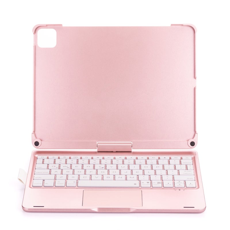 Bluetooth Keyboard: Rose Gold, 7 Folding Modes, 360-Degree Rotation, 7-Color Backlight - Sensitive Multi-Touch Touchpad, Long Standby Time For iPad Air4 5th & iPad Pro11 - Image 1