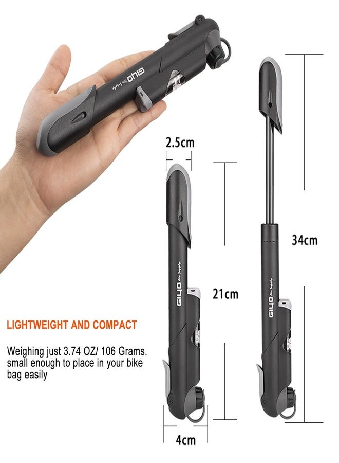 Kadacha Mini Bike Pump with Pressure Gauge - Presta & Schrader Bike Tire Pump - 100 PSI Portable Bicycle Air Pump for Road & Mountain Bike - Image 4