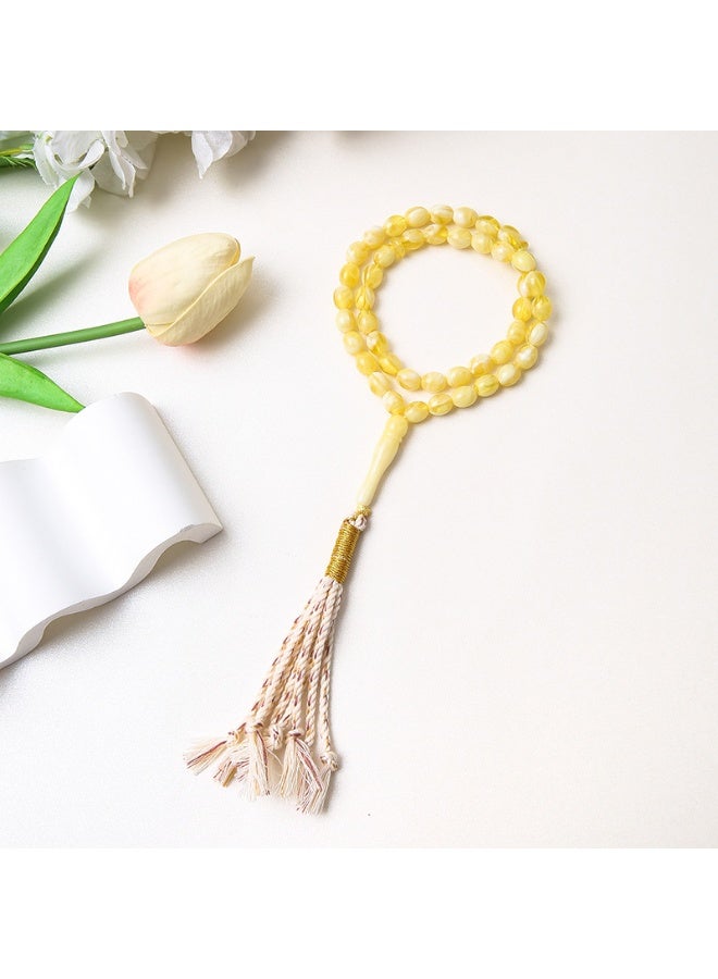 NIBEMINENT 45 Muslim Prayer Beads Yellow/10mm 