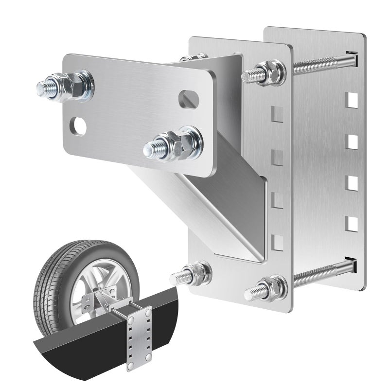 GADFISH Stainless Steel Spare Tire Carrier Upgrade Spare Tire Mount Trailer Carrier Bracket Fits 4 5 6 Lugs Trailer Wheels on 4 45 475 5 and 55 Bolt Patterns Holds up to 150 Lbs