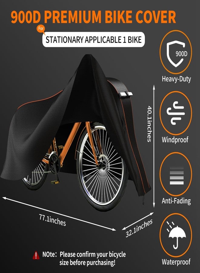 XXCXX Bike Cover for 1/2/3Bike-900D Heavy Duty Waterproof Bicycle Cover&Outdoor Bike Storage Protection against Snow,rain|Bike Cover for eBike,Mountain,Road,Hybrid,Scooter,Beach Cruiser Bike(L-1Bike Cover) - Image 2