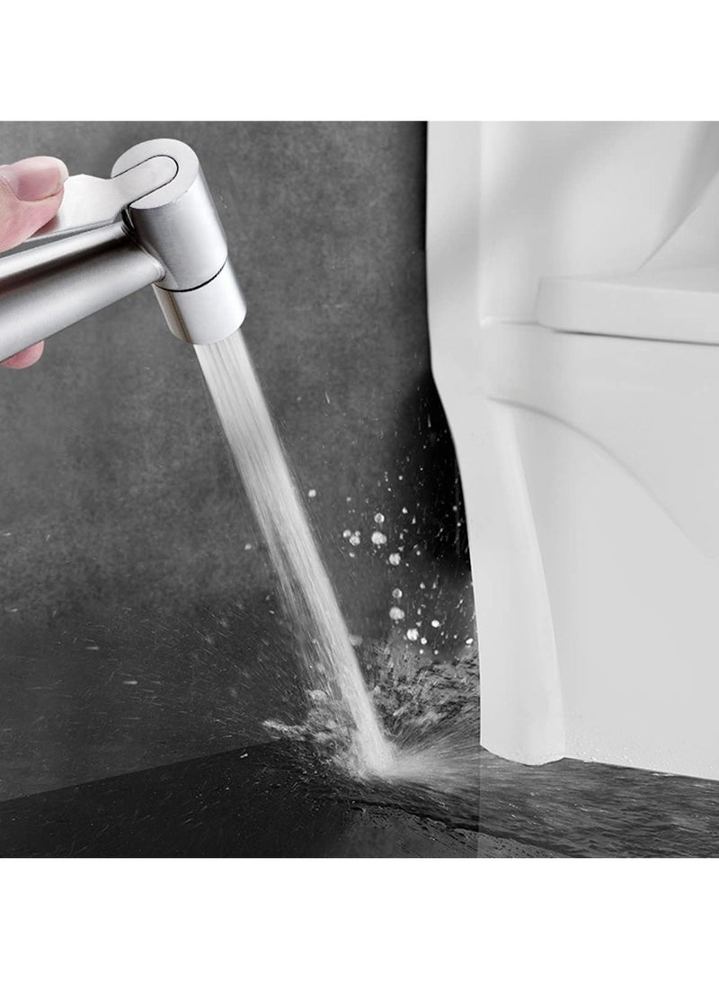 ECVV Stainless Steel Handheld Bidet Sprayer For Toilet Cloth Bathroom Diaper Sprayer Self Cleaning Shattaf Set With Adjustable Water Pressure Control - Image 2