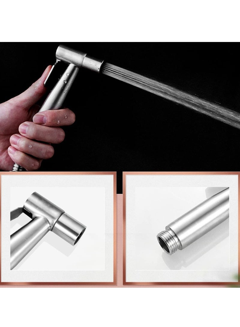 ECVV Stainless Steel Handheld Bidet Sprayer For Toilet Cloth Bathroom Diaper Sprayer Self Cleaning Shattaf Set With Adjustable Water Pressure Control - Image 5