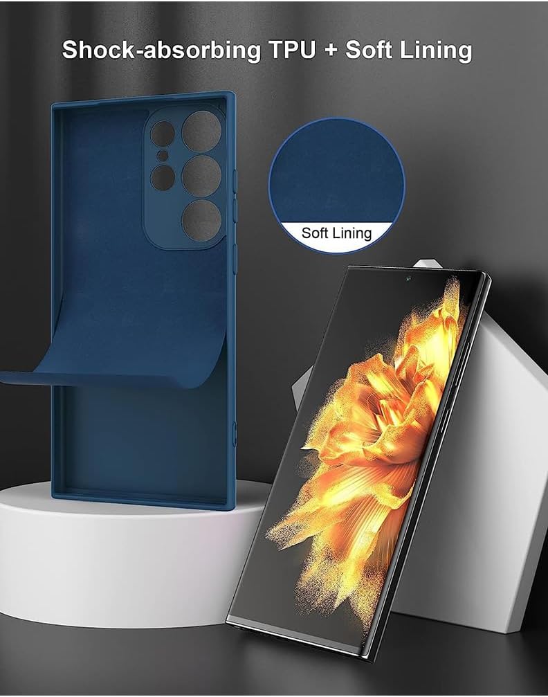 Theodor Protective Slim Fit Case Liquid Silicone Cover With Full Body Protection Anti-Scratch Shockproof Case For Samsung Galaxy S24 Ultra Blue Hand Mouse Pointer Multicolour Mcplssgs24Ubluea306 - Image 2