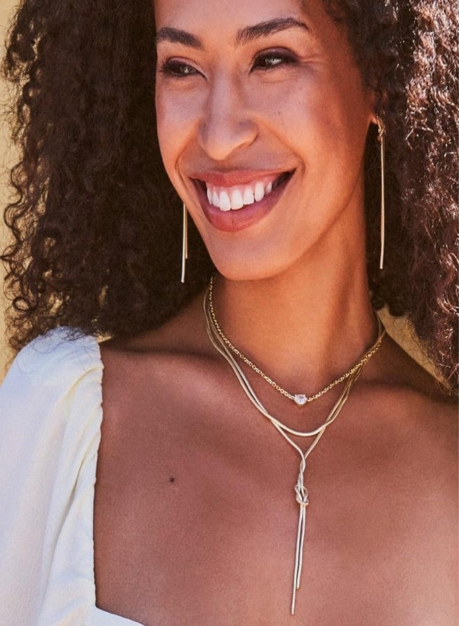 كيندرا سكوت قلادة كيندرا سكوت كايلين، مصنوعة من النحاس المطلي بالذهب عيار 14 قيراطًا، مرصعة بالكريستال الأبيض، مجوهرات أنيقة للنساء - Image 3