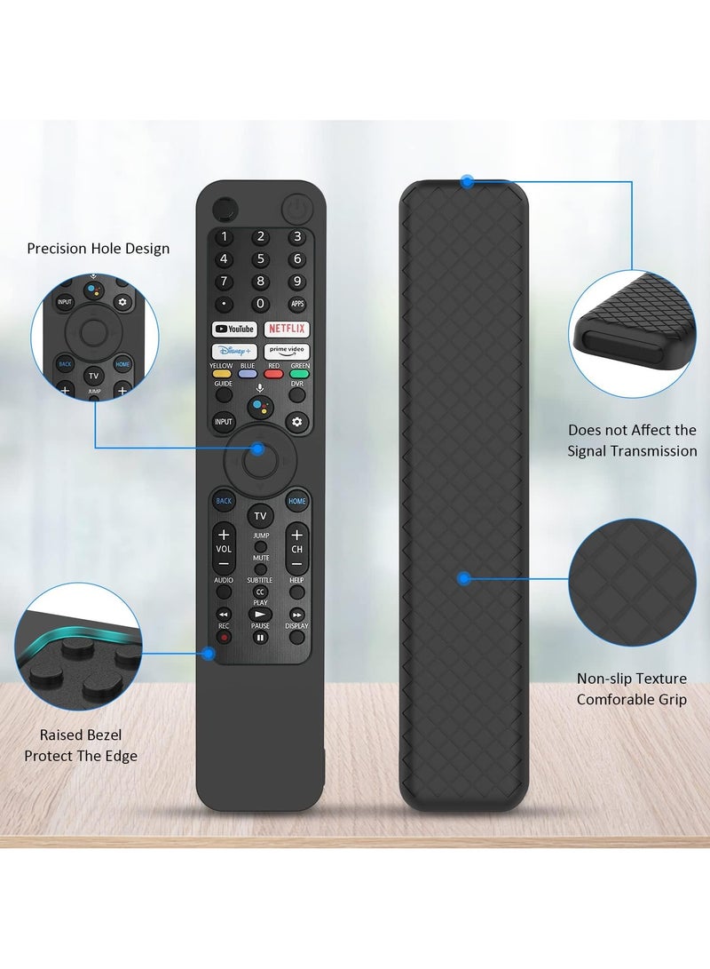 Protective Silicone Remote Case for Sony RMF-TX600U RMF TX600C RMF-TX500U RMF-TX500E RMF-TX600E Smart Voice Remote Cover (Black)  - Image 3