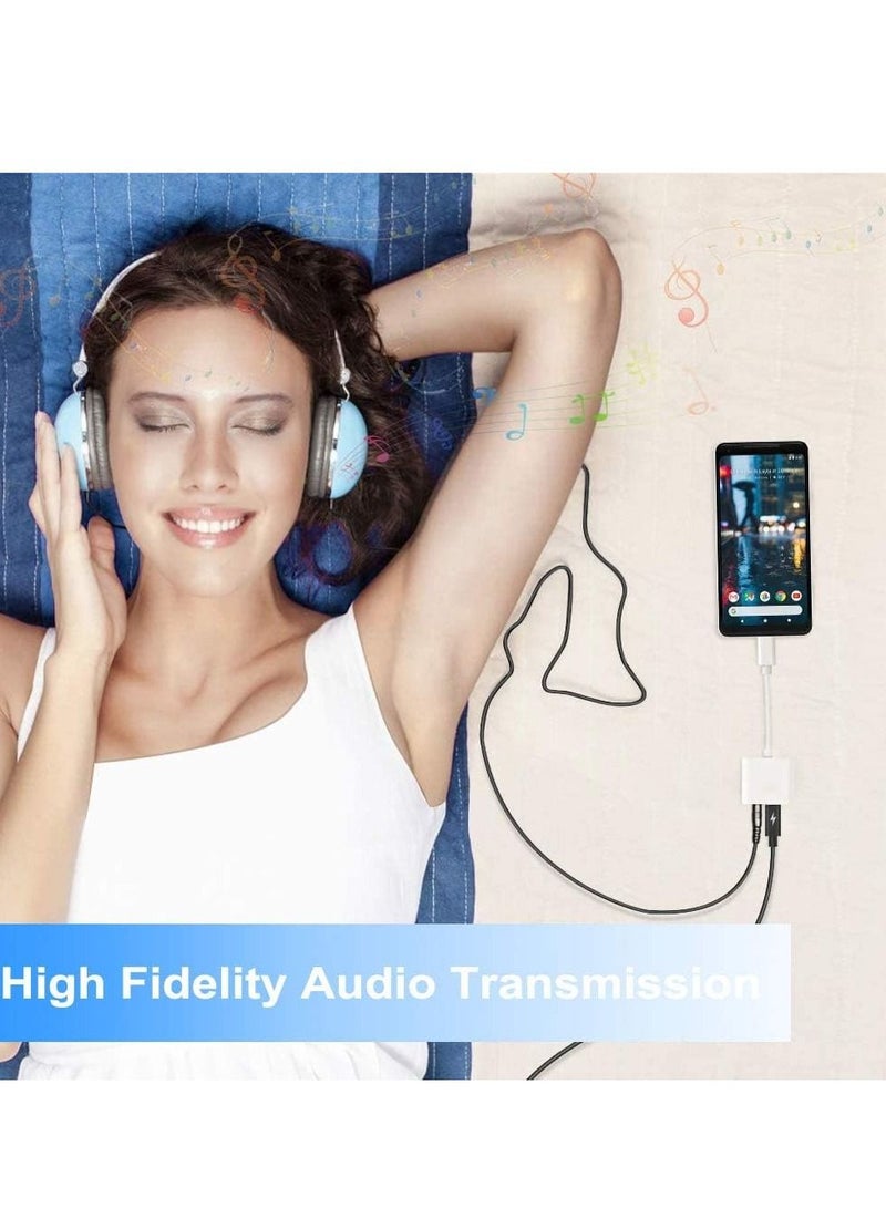 USB C to 3.5mm Headphone and Charger Adapter,2 in 1 USB C to Aux Audio Jack with PD 60W Fast Charging Dongle Fit with Galaxy S22 Ultra/S21 Ultra/S20/S20+ Ultra, - Image 4