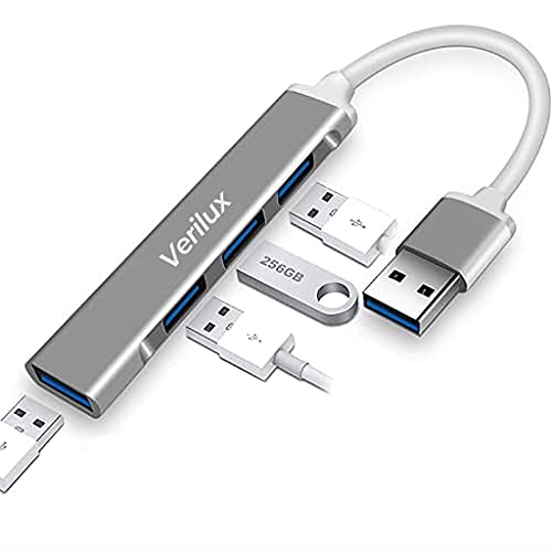 Verilux® USB Hub 3.0 for PC Multiport Adapter with 4 USB Ports High Speed 3.0 for Laptop Aluminium Extender with Multi Port for MacBook, Mac Pro Mini, iMac - Image 1
