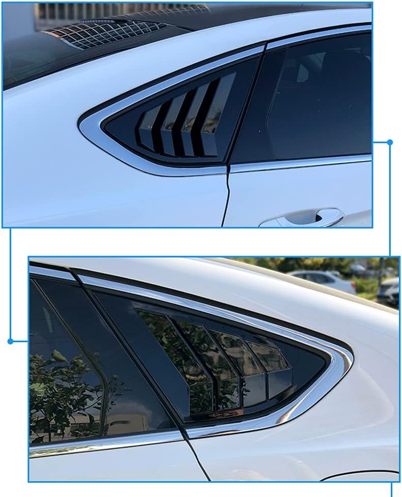 BOLTRY ABS Rear Side Window Louvers Air Vent Scoop Shades Cover Blinds Trim for Ford Fusion 2013 2014 2015 2016 2017 2018 2019 2020 2021 (Matte Black) - Image 5