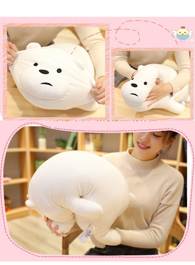 Cute Ice Bear Plush Stuffed Animal Body Cartoon Cylindrical Body for Kids Super Soft Hugging Toy Gifts 35cm - Image 3
