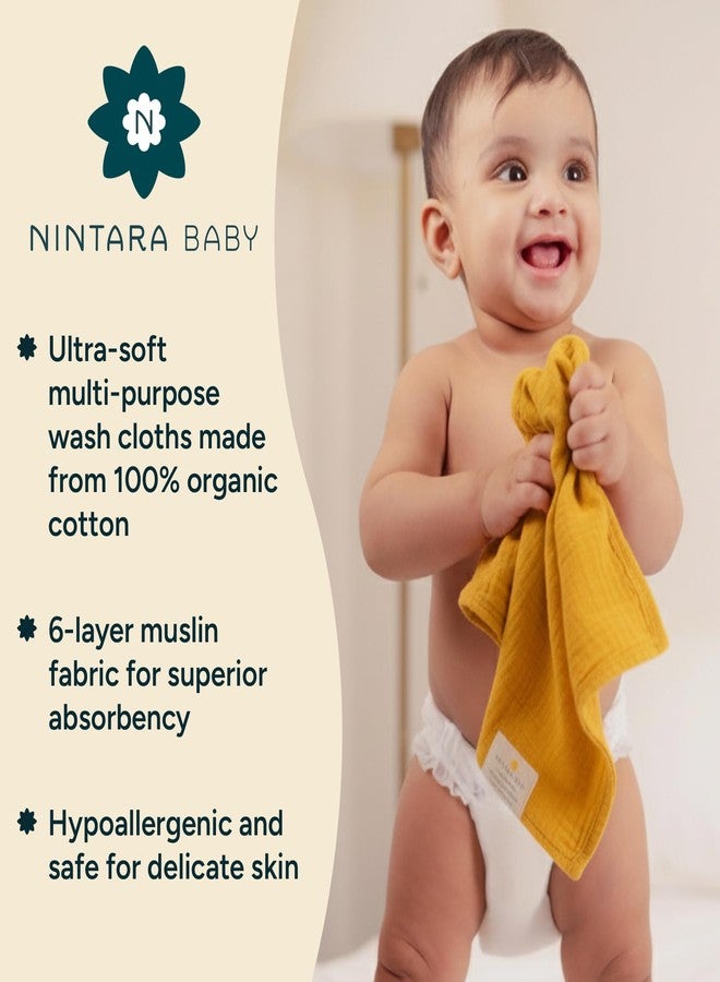 NINTARABABY So-Softs Muslin Wash Cloths - Ultra-Soft, Hypoallergenic, Highly Absorbent, Multi-Purpose Baby Cloths, Quick-Drying, 10" x 10", Gifts for Babies, Infants & Toddlers, Pack of 3 - Image 3