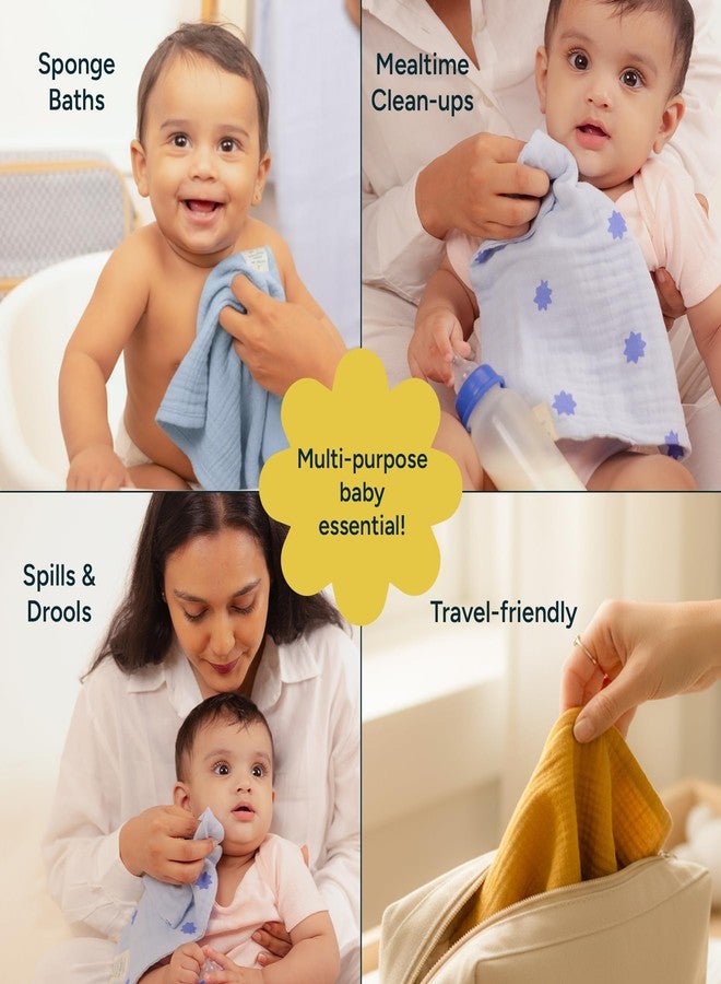 NINTARABABY So-Softs Muslin Wash Cloths - Ultra-Soft, Hypoallergenic, Highly Absorbent, Multi-Purpose Baby Cloths, Quick-Drying, 10" x 10", Gifts for Babies, Infants & Toddlers, Pack of 3 - Image 4