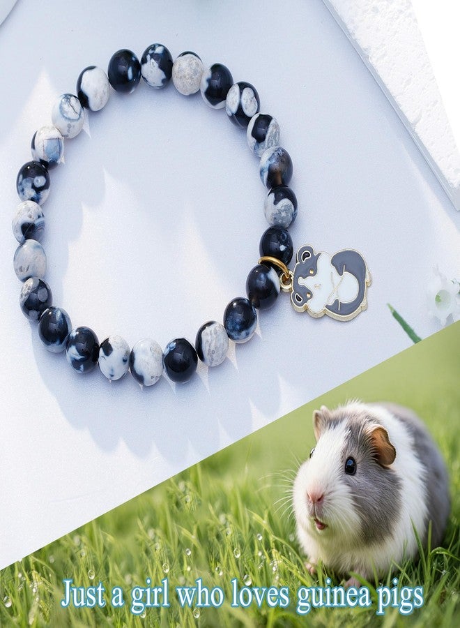 LIUANAN Guinea Pig Charm Amethyst Bracelet for Women Guinea-Pigs Spirit Jewelry Natural Stone Amethyst Gift for Animal Lovers Intuition Protection Crystal Gifts (Guinea Pig) - Image 3