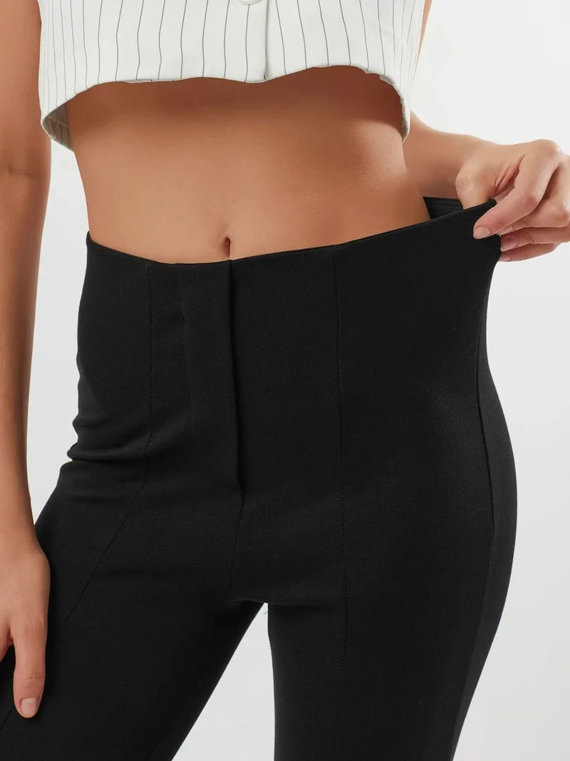 Busem Black BUSEM High Waist Slit Detailed Flare Leggings for Women | Best Price UAE