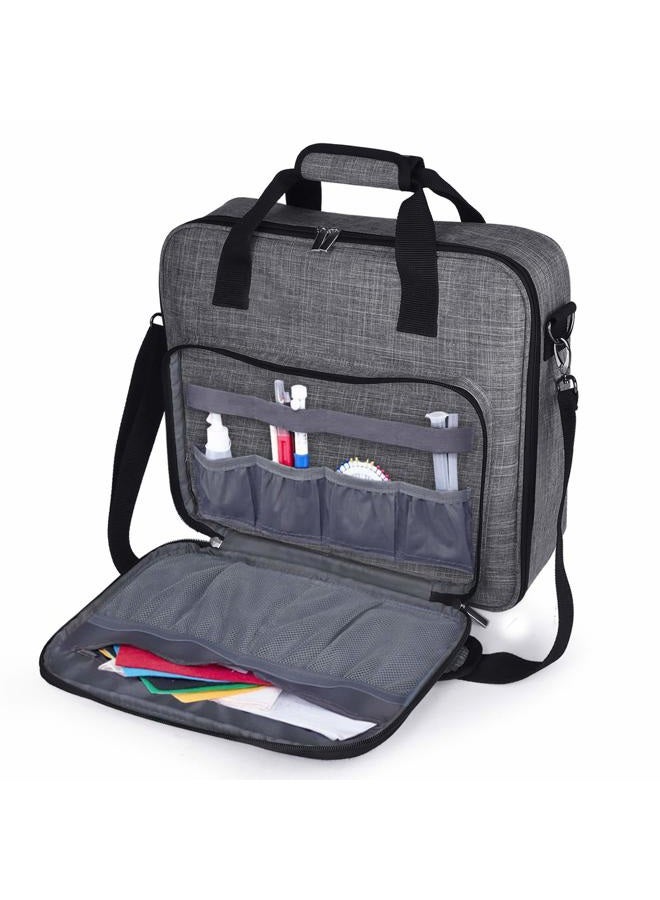 BAGLHER Embroidery Bag Organizer, Multiple Pockets for Embroidery Kit and Cross Stitch Supplies, Cross Stitch Travel Bag with Handles and Shoulder Strap (Bag Only) Gray - Image 1