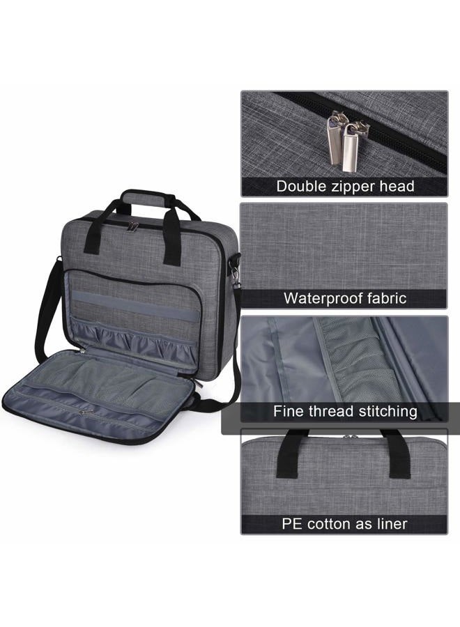 BAGLHER Embroidery Bag Organizer, Multiple Pockets for Embroidery Kit and Cross Stitch Supplies, Cross Stitch Travel Bag with Handles and Shoulder Strap (Bag Only) Gray - Image 5