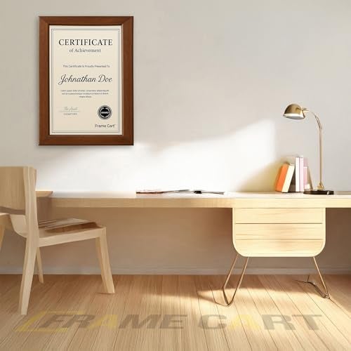 Frame Cart A4 Size Photo Frame for Certificate - Wall Photo Frame for Portraits, Documents for Living Room, Home and Office Decorations - 8x12 Inches (Pack of 1, Brown) - Image 5