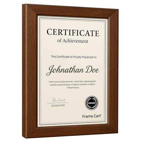 Frame Cart A4 Size Photo Frame for Certificate - Wall Photo Frame for Portraits, Documents for Living Room, Home and Office Decorations - 8x12 Inches (Pack of 1, Brown) - Image 1