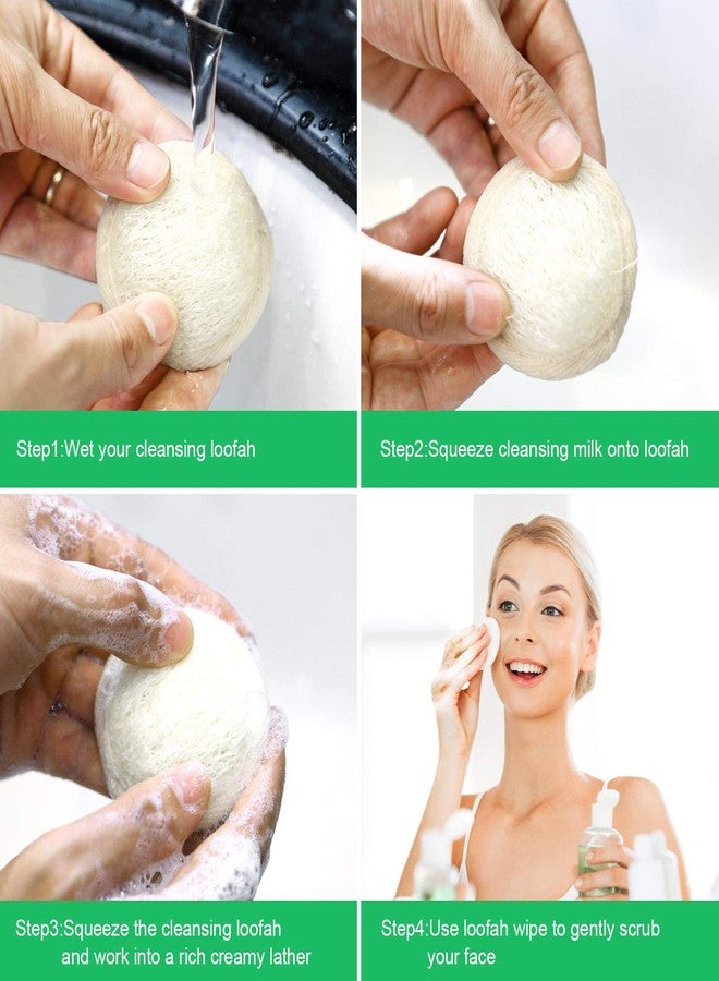 BOAO 24 Pieces Exfoliating Loofah Pad Facial Body Scrubber Round Bath Shower Loofah Sponge Pad Natural Exfoliating Scrubber Brush Close to Skin for Men Women Shower Bath and Spa(6.5 x 6.5 cm) - Image 3