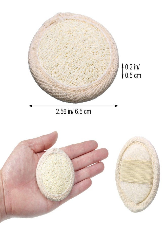 BOAO 24 Pieces Exfoliating Loofah Pad Facial Body Scrubber Round Bath Shower Loofah Sponge Pad Natural Exfoliating Scrubber Brush Close to Skin for Men Women Shower Bath and Spa(6.5 x 6.5 cm) - Image 2