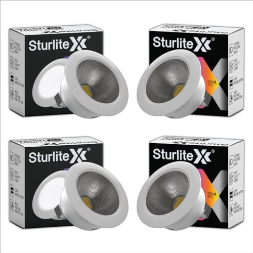 Sturlite Jasper 1 W LED Spotlight| 6500K Cool White Color Temperature| 36mm-Cutout & Compact Design Ceiling Ligh| CRI Tech With High Voltage Protection Downlight - Pack of 4 - Image 1