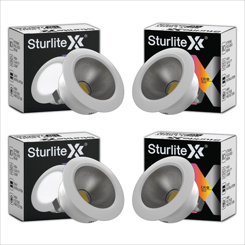 Sturlite Jasper 1 W LED Spotlight| 6500K Cool White Color Temperature| 36mm-Cutout & Compact Design Ceiling Ligh| CRI Tech With High Voltage Protection Downlight - Pack of 4 - Image 2